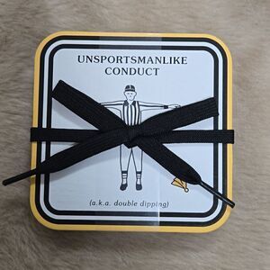 HALLMARK "UNSPORTSMANLIKE CONDUCT" REFEREE SET OF 8 COASTERS, NEW